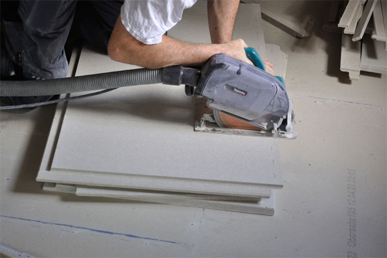 Trockenestrich schneiden mit Tauchflex